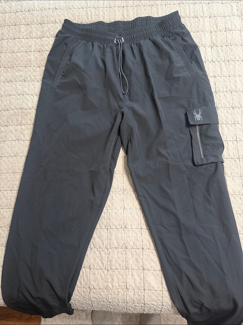 Spyder Black Cargo Pants with Side Zip Pocket